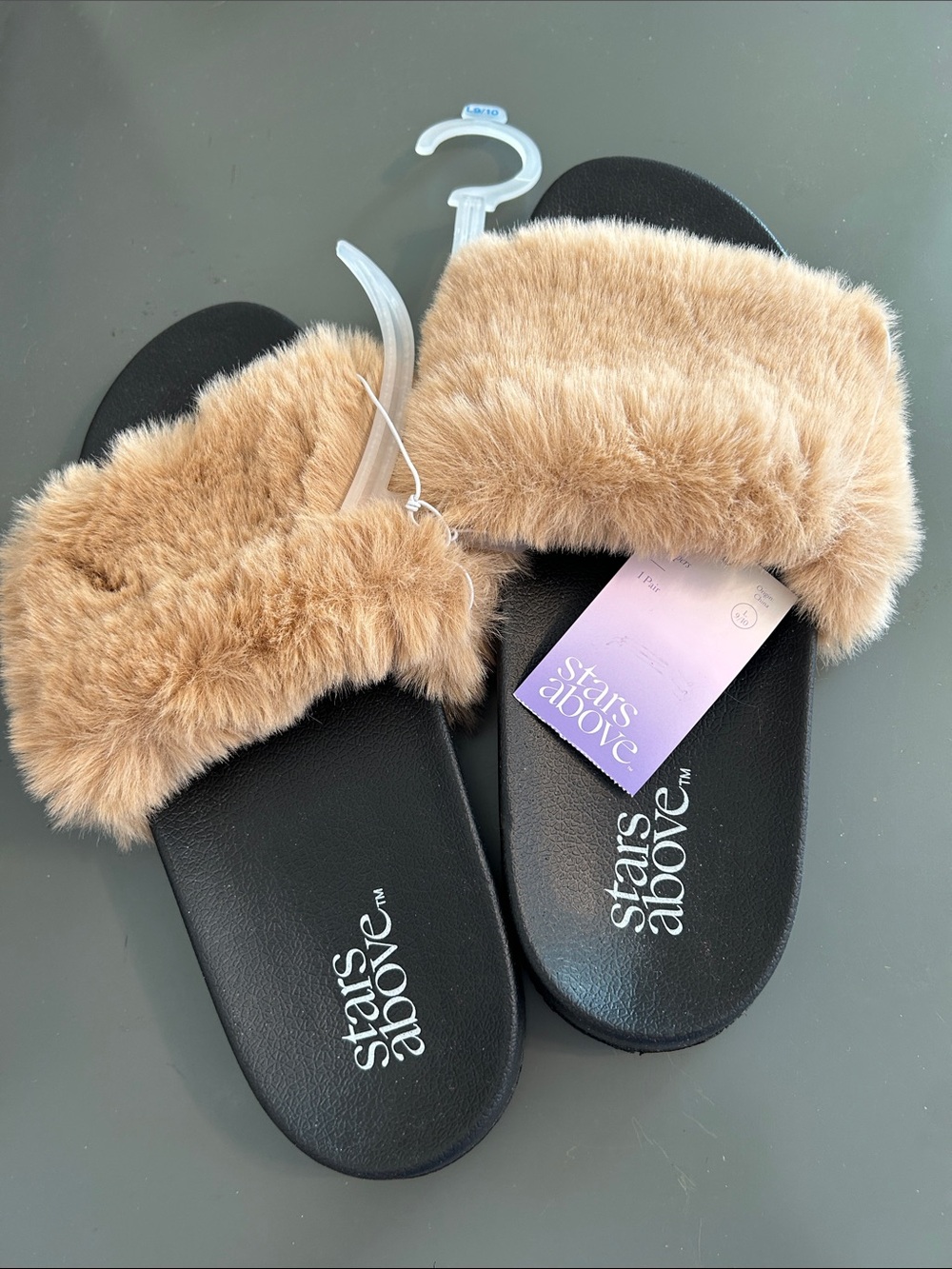 Target brand Stars Above NWT faux fur slip ons. Size 9/10
